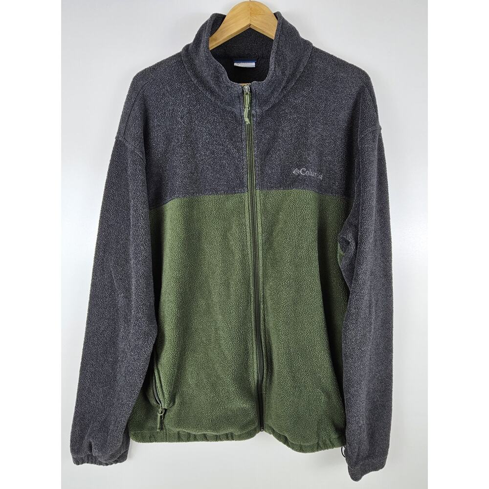 Columbia Men's Size 2XL Pullover Sweater Quarter Zip Soft Fleece Cotton Green